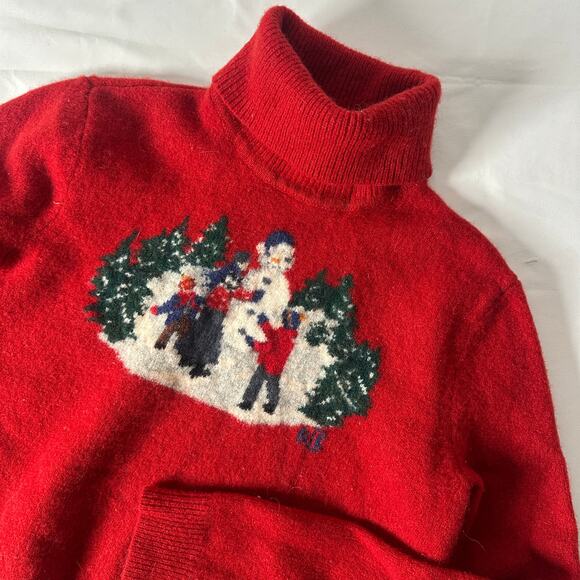 Vintage Jones New York Sport 100% Lambs Wool Christmas Winter Snowman Sweater - Picture 1 of 8